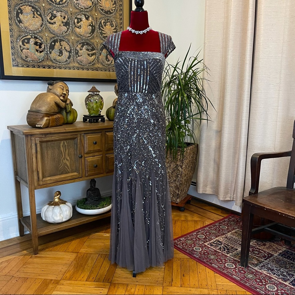 Adrianna Papell long beaded Night Gown